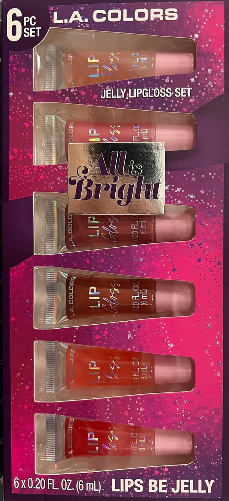All Is Bright 6Pc Jelly Lipgloss Set, Lips Be Jelly, 1 Fl Oz (Pack of 1)