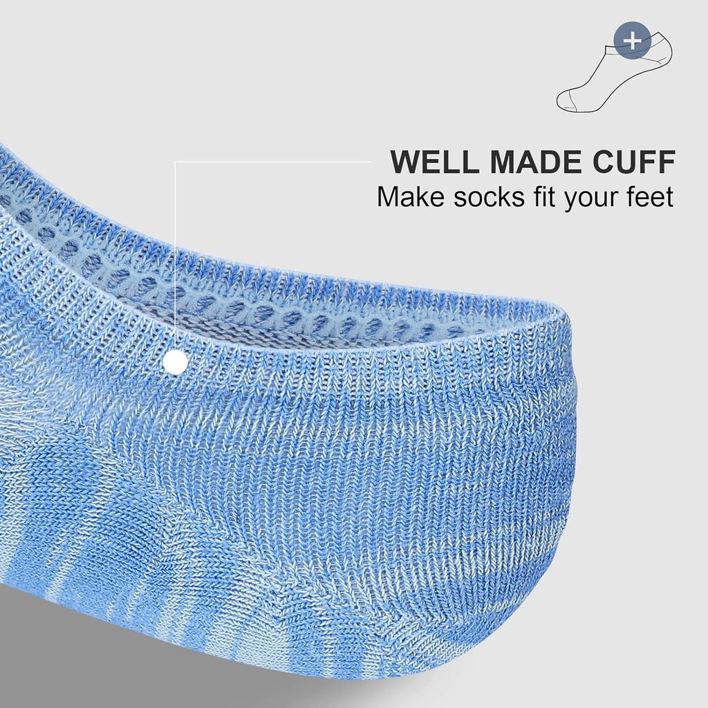 No Show Socks Men, Low Cut Ankle Short Casual Cotton Socks with Non Slip Grips 6-10/11-13