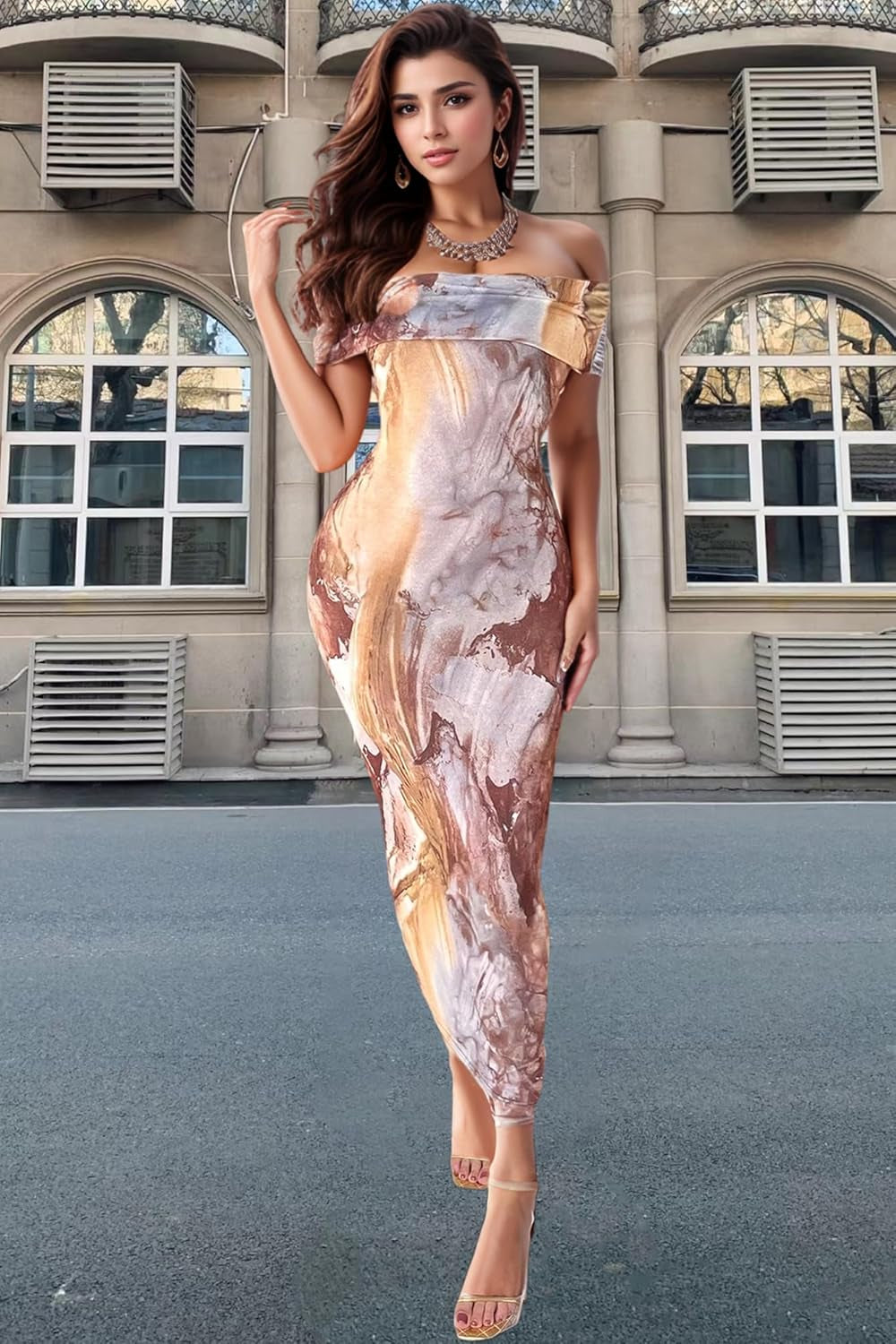 Women'S Sexy off Shoulder Maxi Dress Hawaiian Floral Evening Gown Long Dress