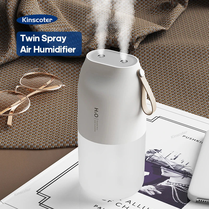 Portable Double Mist Air Humidifier 300Ml Cold Mist Diffuser 2000Mah Car Air Purifier USB Mini Air Freshener