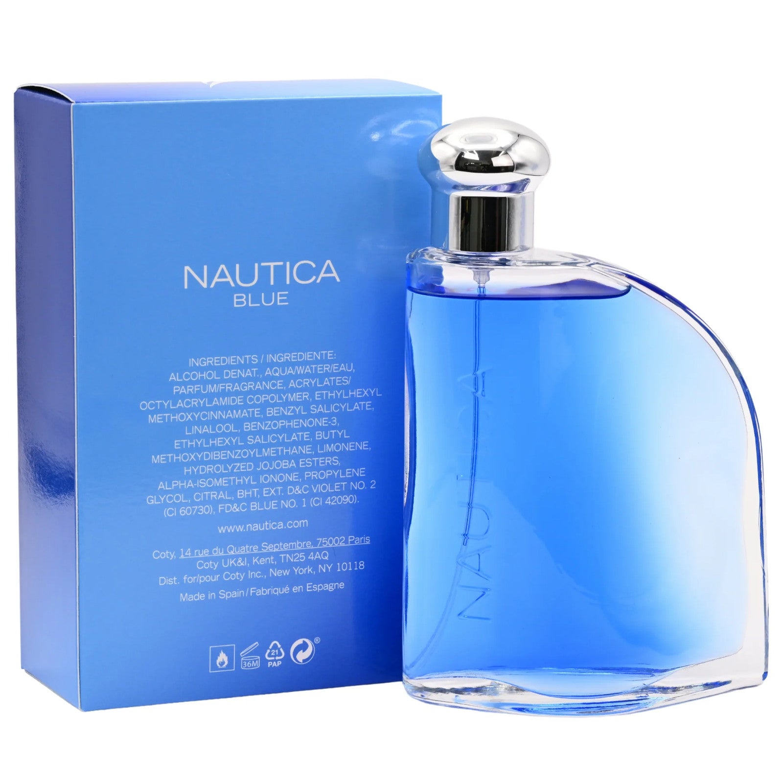 NAUTICA BLUE by Nautica 3.4 Oz EDT Cologne for Men New in Box