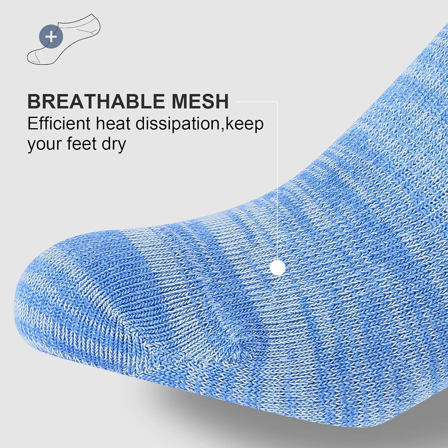 No Show Socks Men, Low Cut Ankle Short Casual Cotton Socks with Non Slip Grips 6-10/11-13