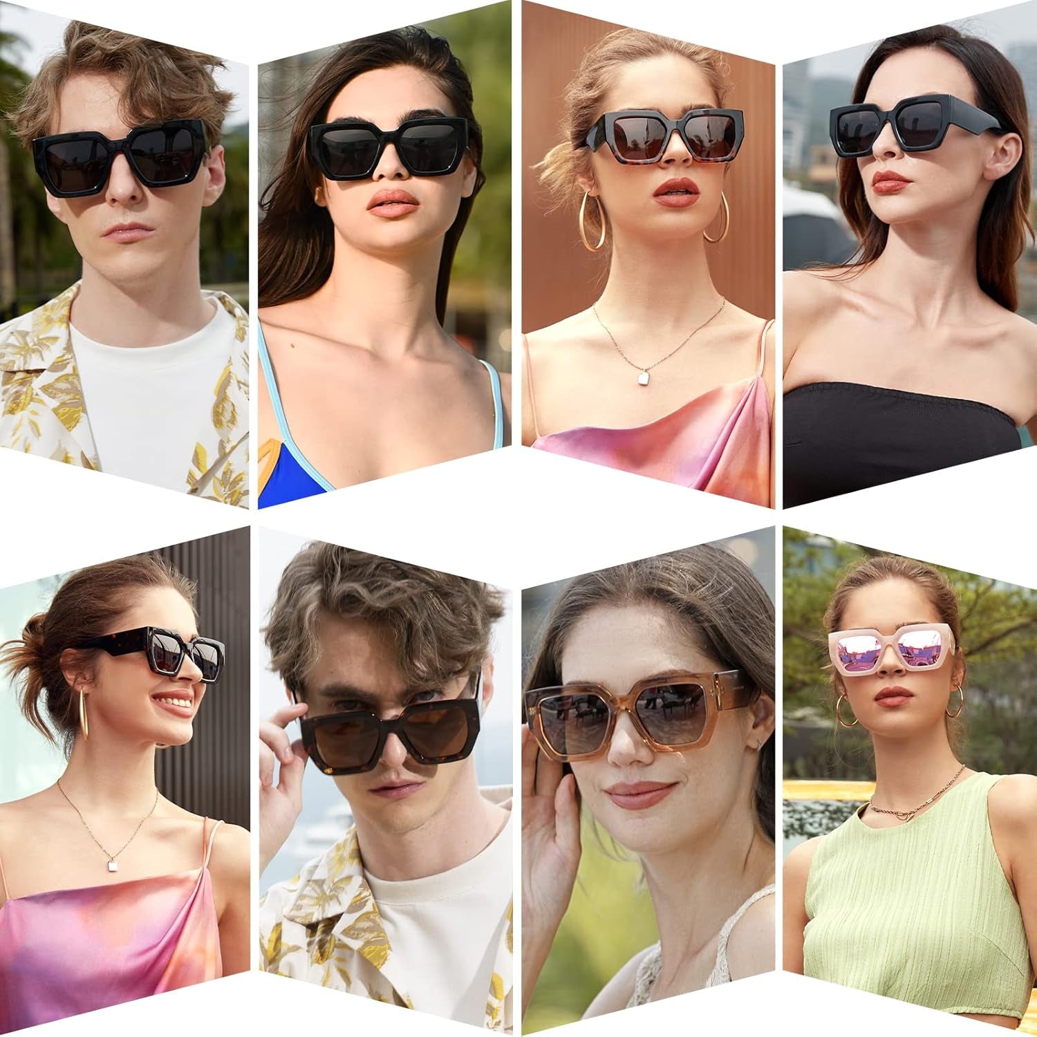 Oversized Square Polarized Sunglasses for Women Trendy Classic Retro Large Frame Sunglasses Ladies Shades UV400 Protection