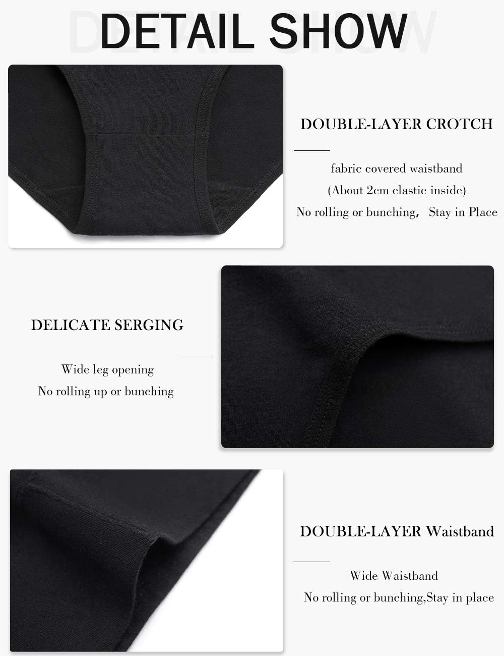 Women'S Underwear Cotton High Waist Briefs Full Coverage Soft Breathable Ladies Pantie