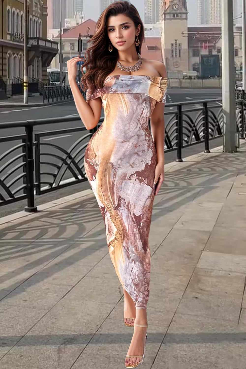 Women'S Sexy off Shoulder Maxi Dress Hawaiian Floral Evening Gown Long Dress